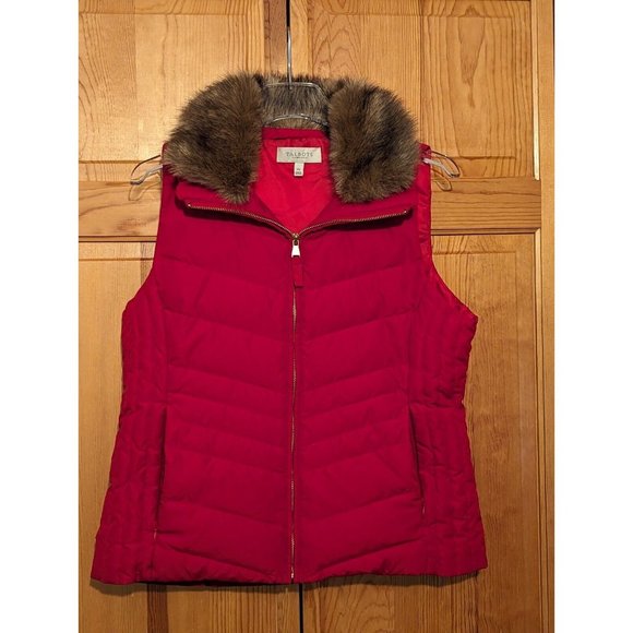 Talbots Jackets & Blazers - Talbots Puffer Vest Down Detachable Faux Fur Collar Sz Medium Petite